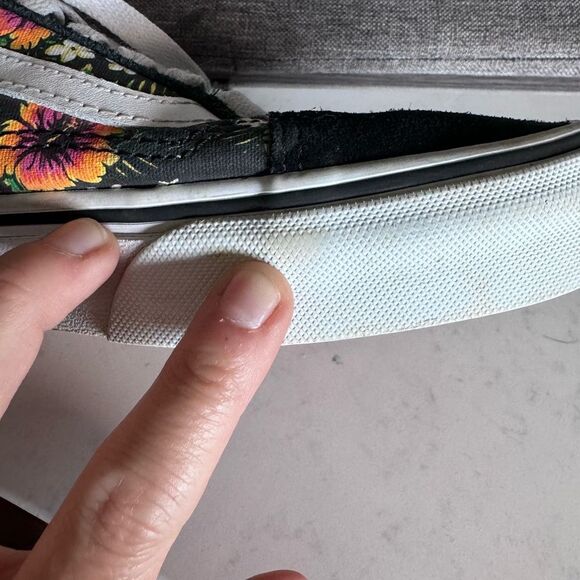 Vans Old Skool Black Suede Tropical Floral Size 9 Womens 7.5 Mens Hawaiian Print - Picture 11 of 13